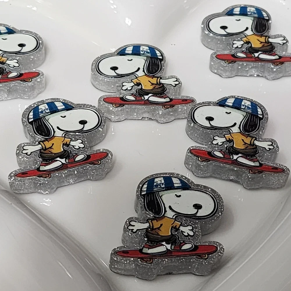Dog Skateboard 2 Pcs Focal Beads Beaded Pen Jewelry Making Acrylic Funny Charms